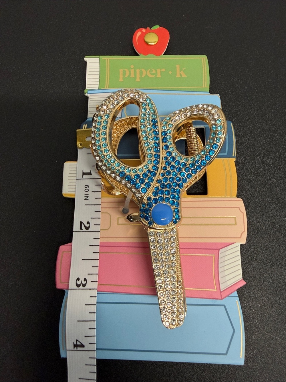 Piper K | Whimsical Rhinestone Scissor Metal Hair Clip - Picture 5 of 8